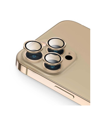 Протектор задна камера метални рингове MBX за iPhone 14 Pro, 14 Pro Max, Златист