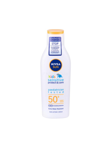 Nivea Sun Kids Protect & Sensitive Sun Lotion SPF50+ Слънцезащитна козметика за тяло за деца 200 ml