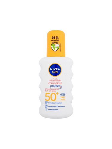 Nivea Sun Sensitive Immediate Protect+ Sun-Allergy SPF50+ Слънцезащитна козметика за тяло 200 ml