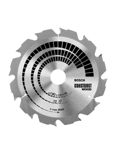 Диск циркулярен HM за дърво 180x30ммx12T, Bosch Construct Wood