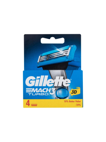 Gillette Mach3 Turbo 3D Резервни ножчета за мъже Комплект