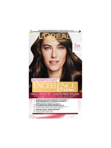 L'Oréal Paris Excellence Creme Triple Protection Боя за коса за жени 48 ml Нюанс 500 Natural Brown