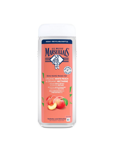 Le Petit Marseillais Extra Gentle Shower Gel Organic White Peach & Organic Nectarine Душ гел 400 ml