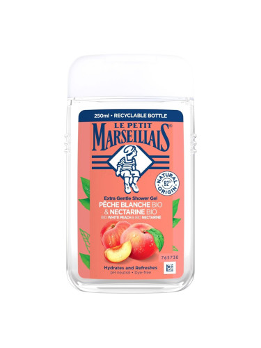 Le Petit Marseillais Extra Gentle Shower Gel Organic White Peach & Organic Nectarine Душ гел 250 ml