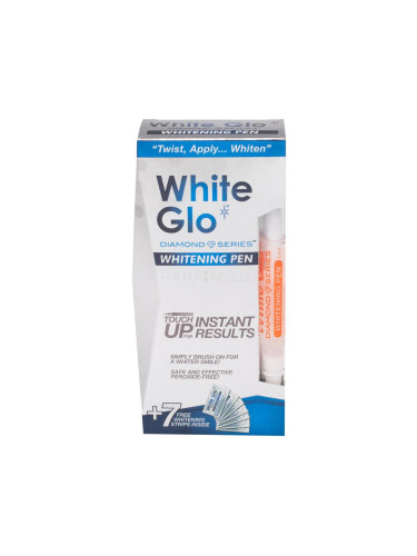 White Glo Diamond Series Whitening Pen Подаръчен комплект избелваща писалка за зъби 2,5 ml + избелващи ленти за зъби 7 бр