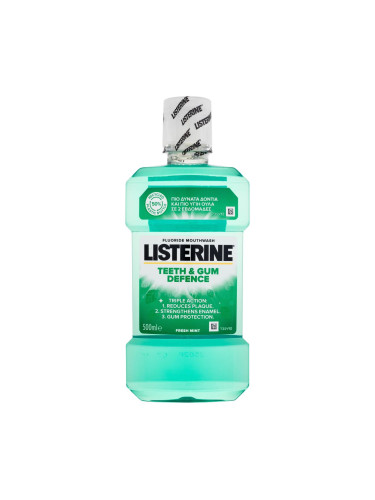 Listerine Teeth & Gum Defence Fresh Mint Mouthwash Вода за уста 500 ml