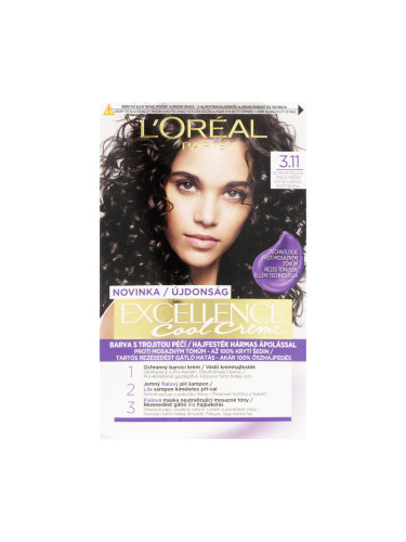 L'Oréal Paris Excellence Cool Creme Боя за коса за жени 48 ml Нюанс 3,11 Ultra Ash Dark Brown