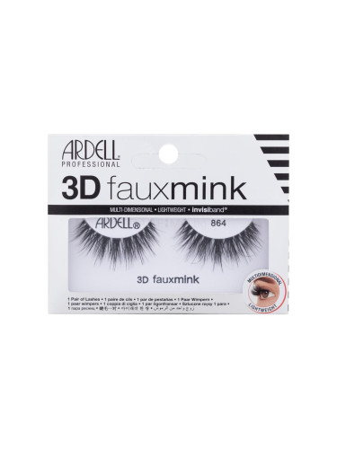 Ardell 3D Faux Mink 864 Изкуствени мигли за жени 1 бр Нюанс Black