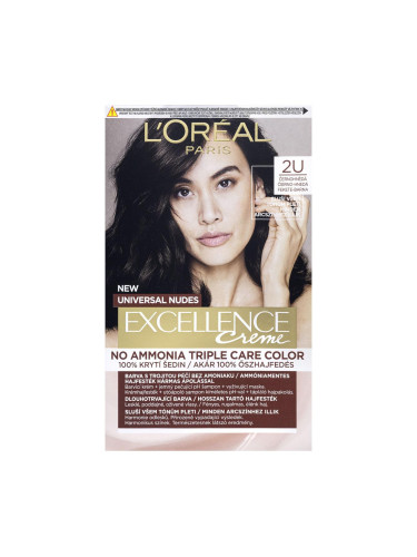 L'Oréal Paris Excellence Creme Triple Protection Боя за коса за жени 48 ml Нюанс 2U Black-Brown