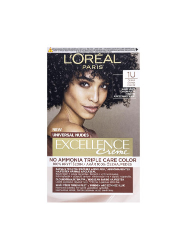 L'Oréal Paris Excellence Creme Triple Protection No Ammonia Боя за коса за жени 48 ml Нюанс 1U Black