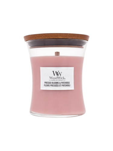 WoodWick Pressed Blooms & Patchouli Ароматна свещ 275 g