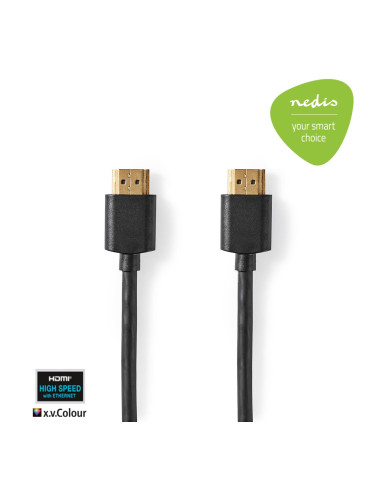 HDMI кабел, HDMI-HDMI, 2m, черен, 4K 30Hz, NEDIS