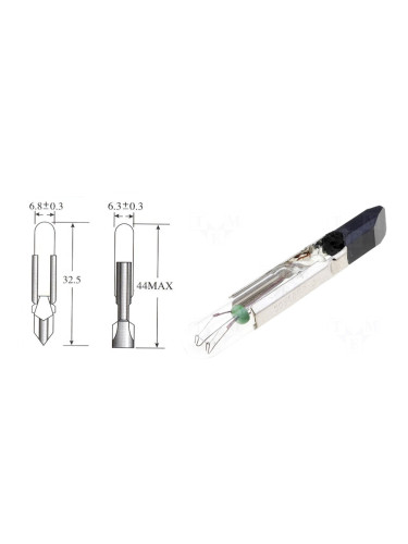 Телефонна лампа 30V, 40mA, T-6.8G, ф6.3х44mm