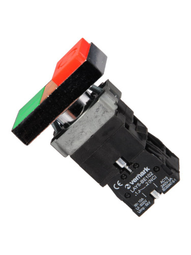 Панелен превключвател, двоен, ф22mm, 10A/240VAC, 2 позиции, SPST