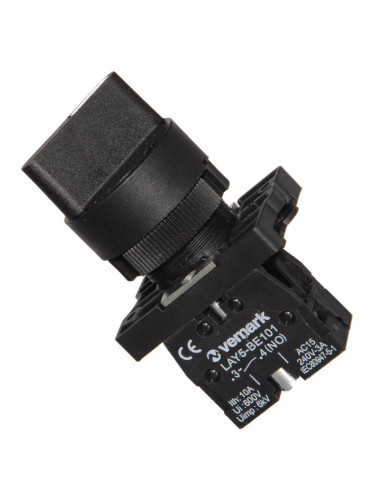 Панелен превключвател, ротационен, ф22mm, 10A/240VAC, 2 позиции, SPST, LAY5-ED21