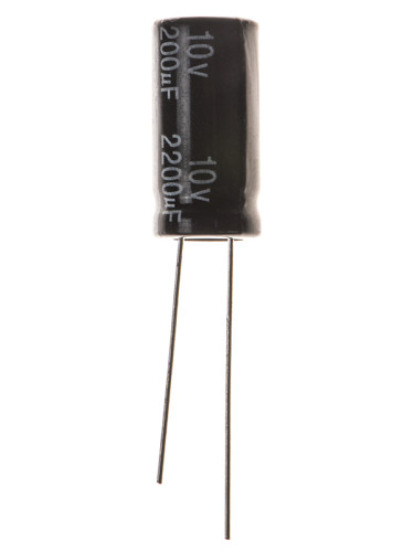 Кондензатор електролитен 2200uF, 10V, THT, ф10x20mm, Low ESR, нисък импеданс