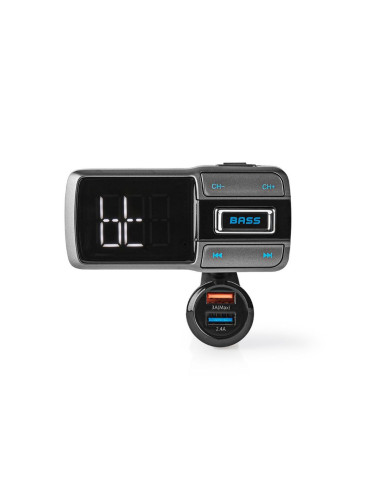 MP3-FM трансмитер за автомобил, LED, USB, MicroSD, Bluetooth, CATR101BK, NEDIS