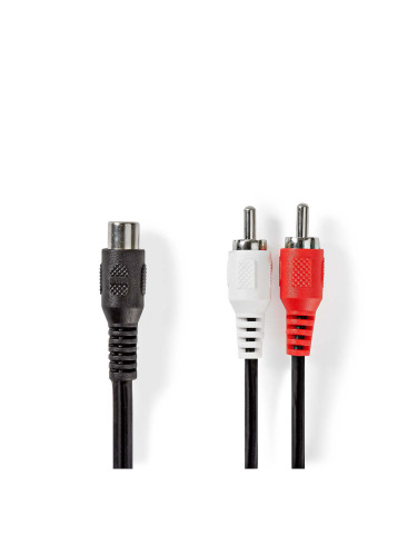 Кабел, 2xRCA/m-RCA/f, 0.2m