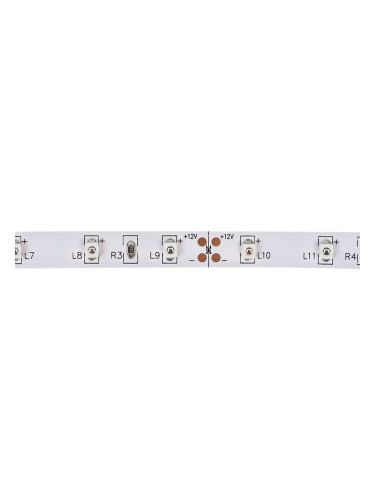 LED лента, SMD3528, 60 диода на метър, 4.8W/m, 12VDC, IP20, зелена, BS01-00104/BS01-00105