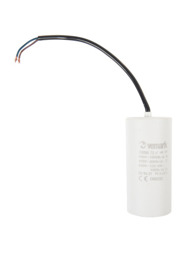 Работен кондензатор, 450VAC, 70uF, 85°C, с кабел, CBB60