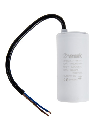 Работен кондензатор, 450VAC, 35uF, 85°C, с кабел, CBB60