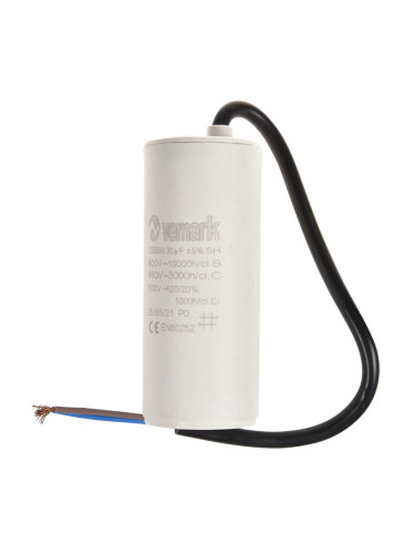 Работен кондензатор, 450VAC, 30uF, 85°C, с кабел, CBB60