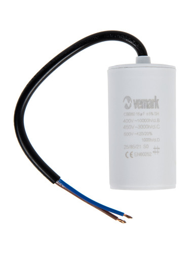 Работен кондензатор, 450VAC, 16uF, 85°C, с кабел, CBB60