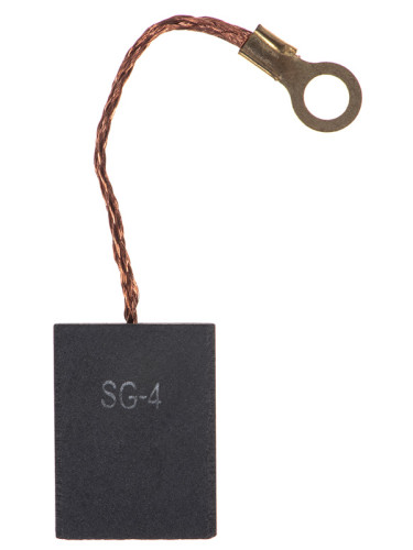 Четка въглено-графитна, SG-08-024, 25.5x6.5х19mm, с централен извод, накрайник тип ухо Ф 5 mm