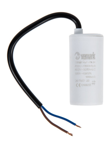 Работен кондензатор CBB60, 450VAC, 14uF, 70°C, с кабел