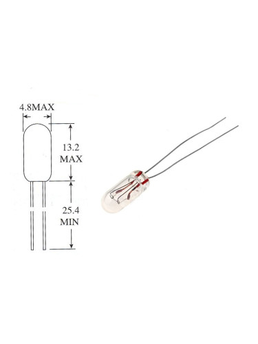 Mиниатюрна лампа, 14V, 80mA, ф4.8х13.2mm