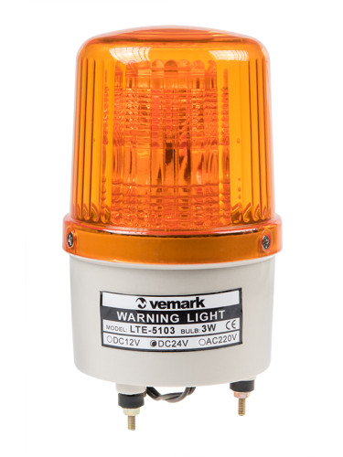 Сигнална LED лампа LTE-5103-24, 24VDC, 3W, жълтa, VEMARK