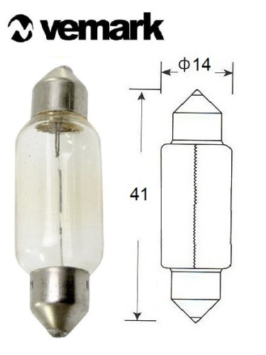 Автомобилна лампа, 12VDC, 20W, C20W, SV8.5-8, 41mm