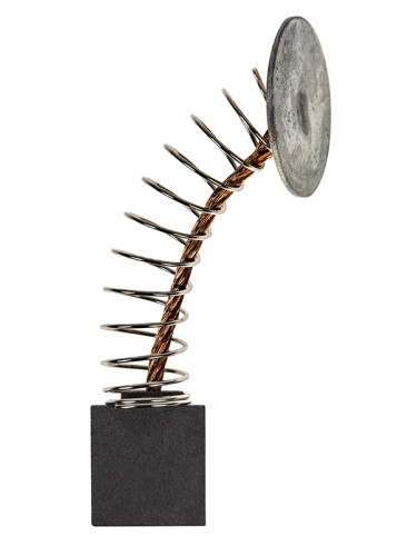 Четка въглено-графитна, 12x6x10mm, с централен извод, пружина с кръгъл накрайник Ф14 mm