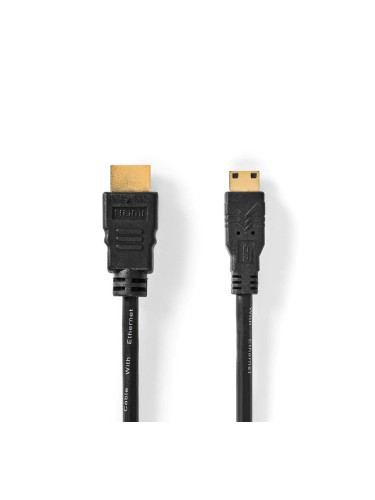 HDMI кабел, HDMI-mini HDMI, 1.5m, черен, 4K, Ethernet, CVGL34500BK15, NEDIS