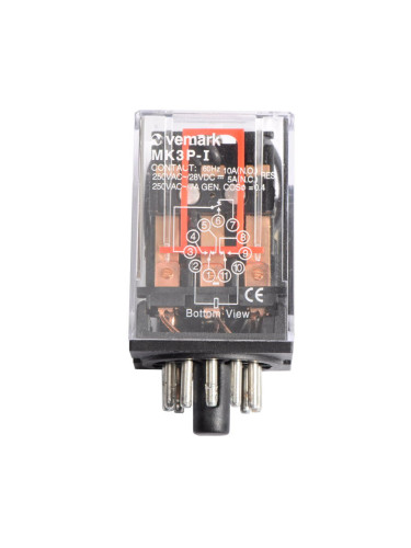 Реле електромагнитно MK3P-1, бобина 110VAC, 250VAC/10A, 3NO+3NC