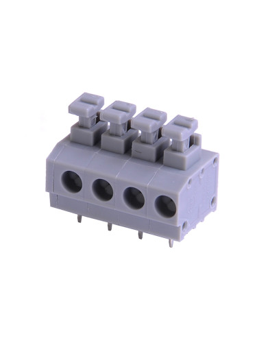 PCB терминален блок KF235-5.0, с изолационни прегради, 4 пина, 10A/250V, за печатен монтаж