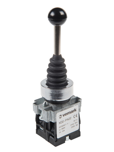 Джойстик XD2-PA12 мини, двупозиционен, задържащ, 240VAC, 3А(10А), SPST 1NO