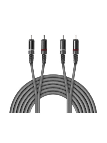 Професионален аудио кабел, 2xRCA/m-2xRCA/m, 3m, сив, COTH24200GY30, NEDIS