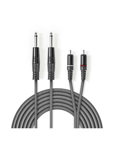 Аудио кабел, стерео 2x6.3mm/m-2xRCA/m, 1.5m, COTH23320GY15