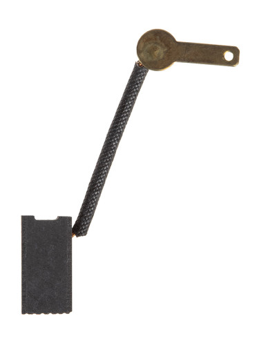 Четка въглено-графитна, SG-31-003-88, 6x7x13.3 mm, централен извод от тясната страна тип перо 2.8 mm за кабелна обувка