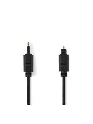Оптичен кабел TosLink/M - 3.5 mm/M, 1m, черен, PVC, CAGL25100BK10, NEDIS