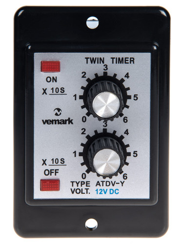 Реле за време, циклично, аналогово, ATDV-Y, 12VDC, NO+NC, 5(2, 0.5)A/250VAC, 0 - 60 сек.