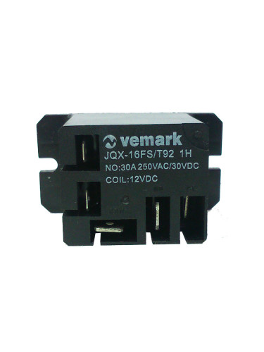 Реле електромагнитно JQX-16FS/T92, бобина 12VDC, 250VAC/30A, SPST - NO