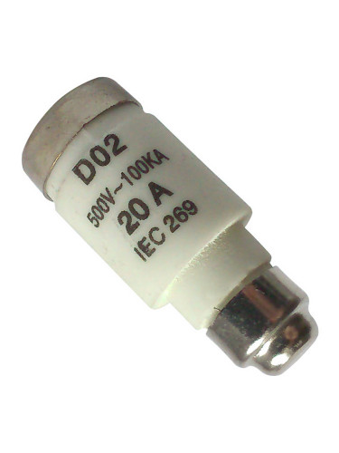 Предпазител, керамичен, D02, 20A, Ф15х36mm, 380-500VAC