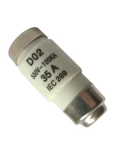 Предпазител керамичен, D02, 35A, Ф15х36mm, 500VAC