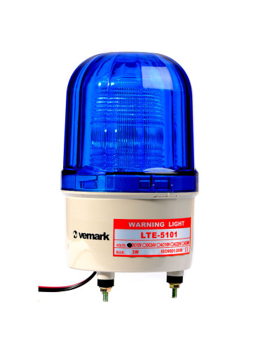 Сигнална лампа LTE-5101, LED, 12VDC, 3W, синя, VEMARK