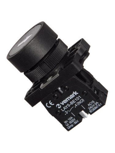 Панелен превключвател, бутон, ф22mm, 10A/240VAC, 2 позиции, SPST, LAY5-EA3351