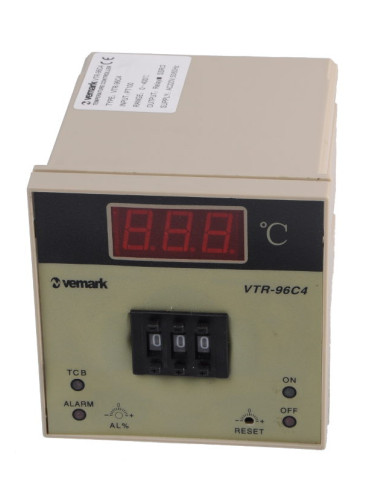 Термоконтролер, VTR-96C4, 220 VAC, 0°C до 400 °C, термосензор  тип Pt100, с релеен изход