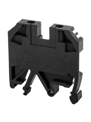 Редова клема, едноредова, JXB-2.5/35, 2.5mm2, 24A, 800V, черна