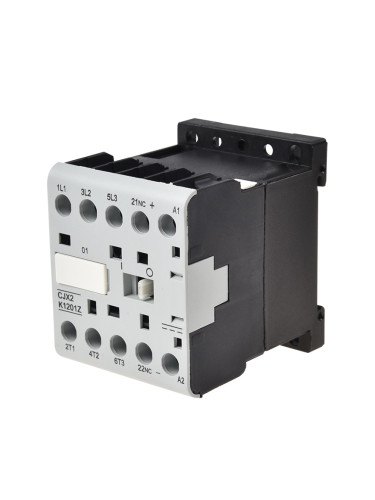 Контактор трифазен CJX2-K1201Z, бобина 12VDC, 3PST - 3NO, 12A, NC